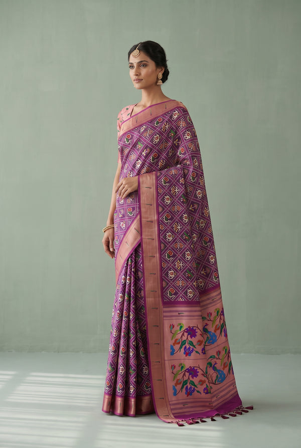 MUGENTA PAITHANI PATOLA DESIGNER SAREE