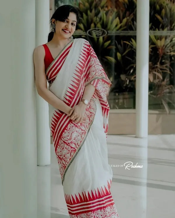 White red Linen Saree (Copy) (Copy) (Copy) (Copy) (Copy) (Copy)