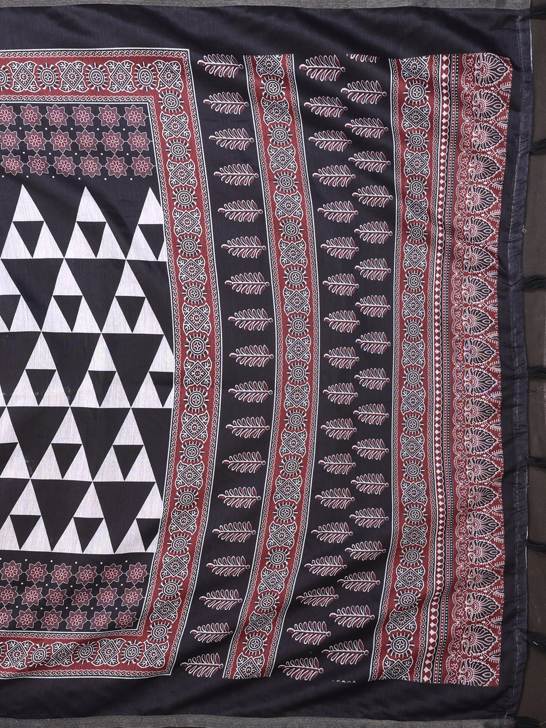 BALACK AJARAKH BLOCK PRINT CHANDERI COTTAN SAREE
