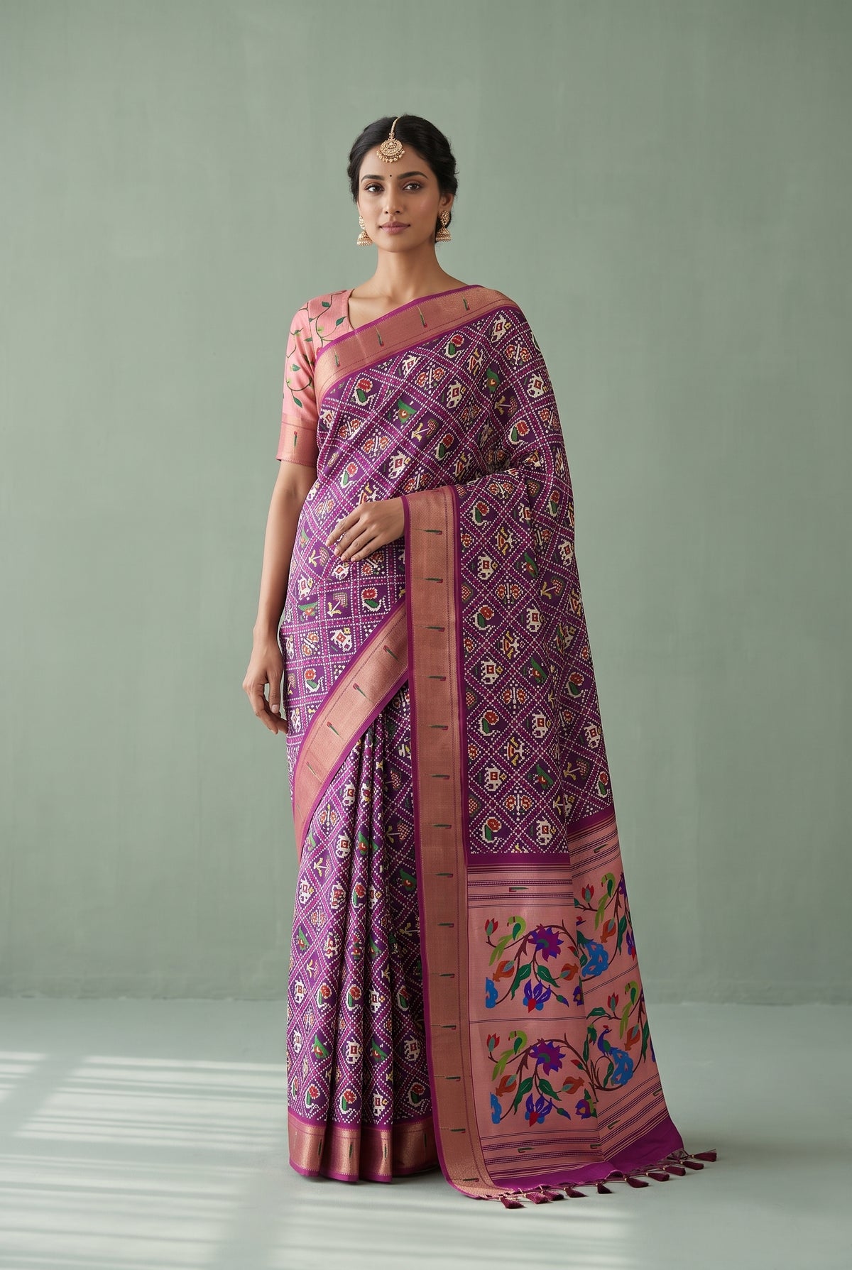 MUGENTA PAITHANI PATOLA DESIGNER  SAREE