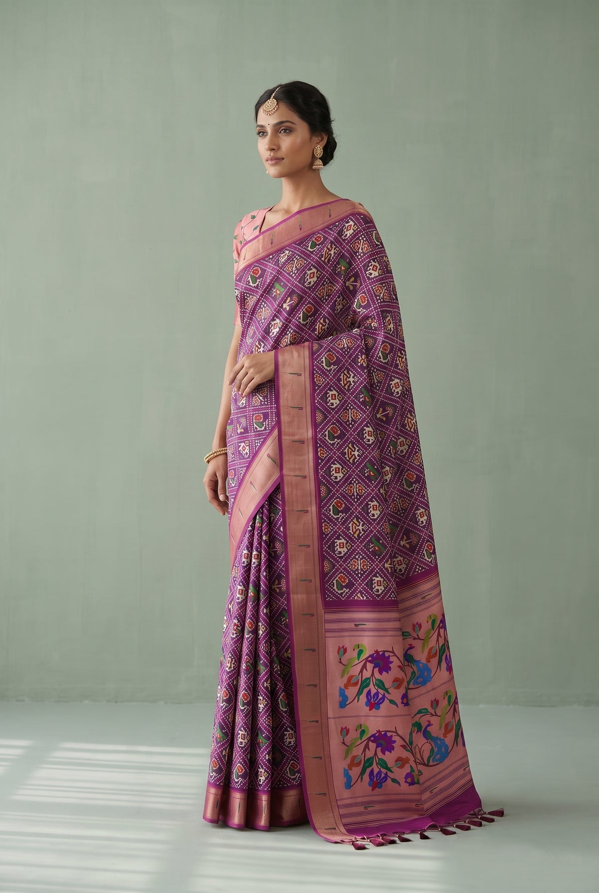 MUGENTA PAITHANI PATOLA DESIGNER  SAREE