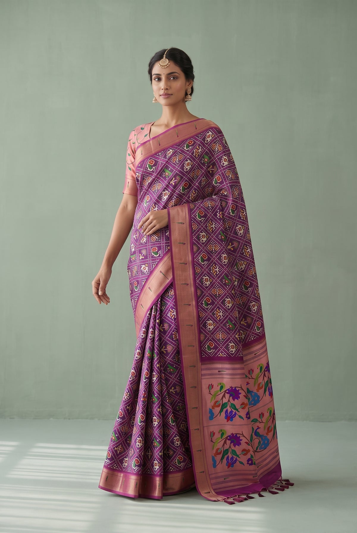 MUGENTA PAITHANI PATOLA DESIGNER  SAREE